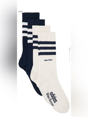 WALES BONNER ADIDAS Two-Pack Off-White & Navy adidas Originals Edition 3-Stripes